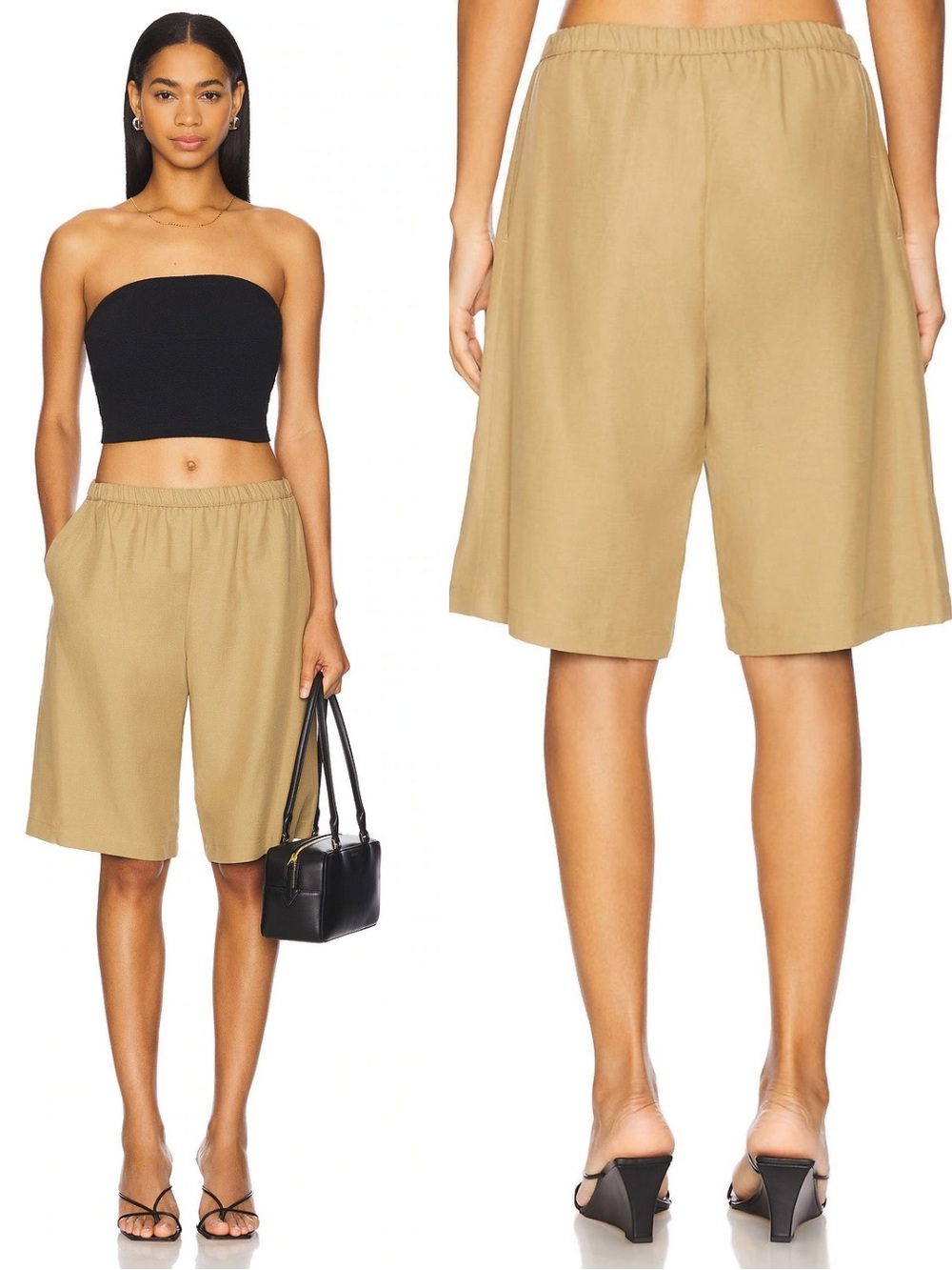 Enza Costa x Revolve Twill Bermuda Short in Fatigue